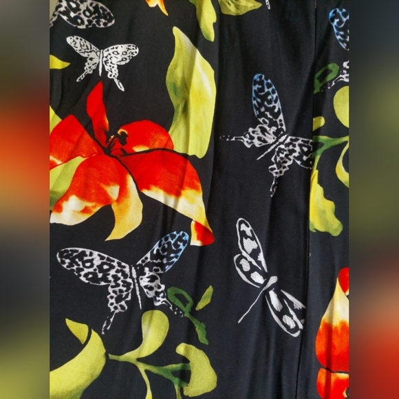 Soft Surroundings Abstract Floral Midi Skirt Dragonflies Wearable Art Small - Picture 3 of 8